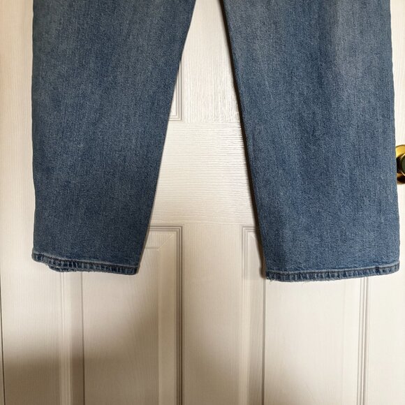 American Eagle AE Ex-Boyfriend High Rise Jeans Sz 10 Short Light Wash Strigid De - Picture 5 of 9